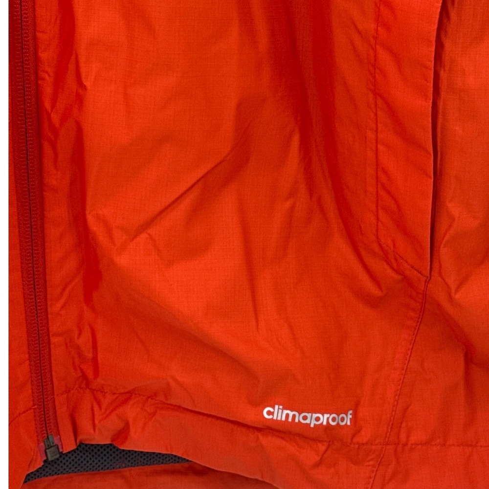 Adidas Mens Windbreaker Rain Jacket XL Orange Outdoor Hiking ClimaProof Full Zip - Picture 4 of 12